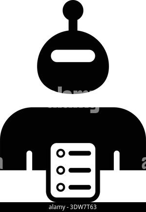AI Checklist Task Robot Icon with checklist representing task management and productivity glyph illustration Stock Vector