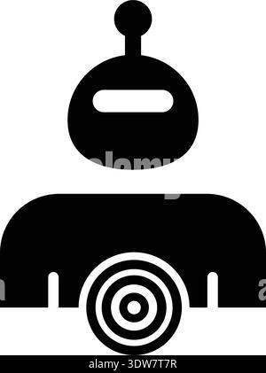 AI Target Goal Robot Icon with target symbolizing strategic goals and achievement glyph illustration Stock Vector