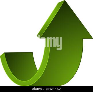 Return arrow symbol. Green uplift direction icon Stock Vector