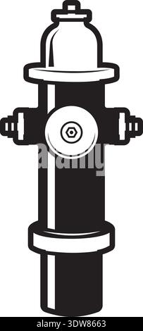 Fire hydrant black icon. Water city street element Stock Vector