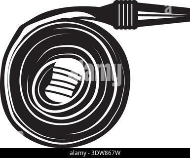 Water hose for firefighting service. Rescue tool icon Stock Vector