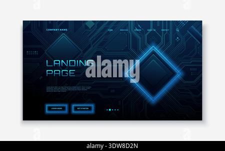 Digital technology background featuring circuit board patterns  Stock Vector