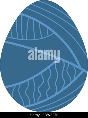 Blue patterned egg color icon. Easter symbol Stock Vector