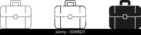Briefcase Line And Solid Icon Set. Business, Professional, And Office Work Symbol Collection. Corporate And Career Representation. Isolated Vector Stock Vector