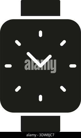Smartwatch Timekeeper Solid Icon. Digital Wristwatch For Time Management And Fitness Monitoring Silhouette Symbol. Modern Technology For Efficient Stock Vector
