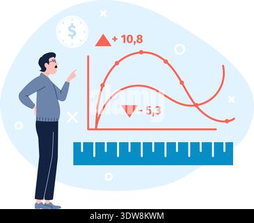 Operational cost measurement concept. Business statistics analysis. Stock Vector
