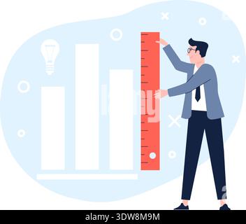 Analytics measurement color concept. Business idea efficiency evaluation Stock Vector
