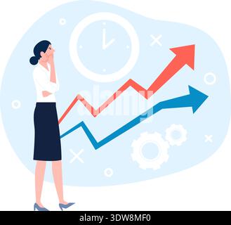 Professional analytics concept. Financial efficiency metrics chart Stock Vector