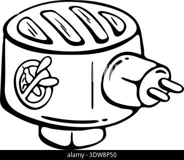 Mosquito Repeller Device. Hand Drawn Icon, Electric Insect Killer Doodle Sketch. Stock Vector