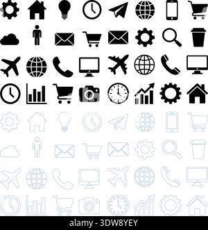 Universal Web and Business Icons Set Vector Illustration Stock Vector