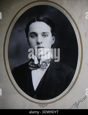Charlie Chaplin around 1910, photograph by Studios of Fred, Manchester. Stock Photo