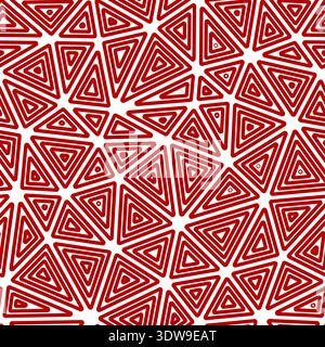Background with triangles pattern. Multiple repeated inner triangles. Large shape size. Solid color style. Seamless pattern. Classy vector tiles. Stock Vector