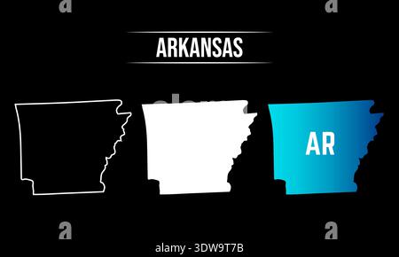 Abstract Arkansas State Map Design, can be used for business designs, presentation designs or any suitable designs. Stock Vector