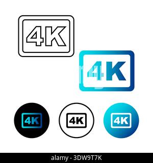 Abstract 4K Icon Illustration, can be used for business designs, presentation designs or any suitable designs. Stock Vector