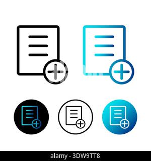 Abstract Add New Document Icon Illustration, can be used for business designs, presentation designs or any suitable designs. Stock Vector