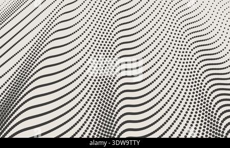 Abstract Black Wave Halftone Background, can be used for business designs, presentation designs or any suitable designs. Stock Vector