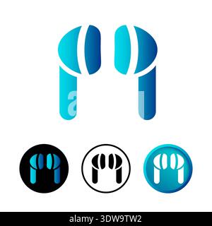 Abstract Airpods Icon Set, can be used for business designs, presentation designs or any suitable designs. Stock Vector