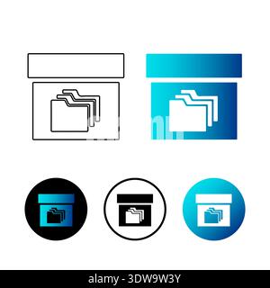 Abstract Archive Icon Illustration, can be used for business designs, presentation designs or any suitable designs. Stock Vector