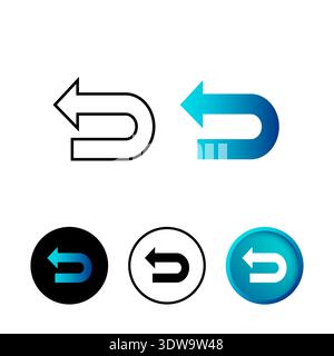 Abstract Arrow Curved Icon Illustration, can be used for business designs, presentation designs or any suitable designs. Stock Vector