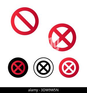 Abstract Access Denied Icon Illustration, can be used for business designs, presentation designs or any suitable designs. Stock Vector