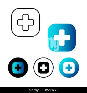 Abstract Add Plus Icon Illustration, can be used for business designs, presentation designs or any suitable designs. Stock Vector