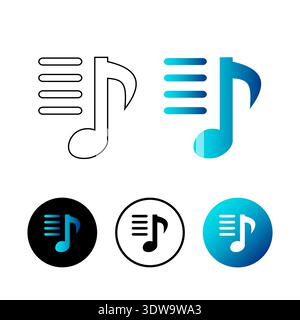 Abstract Audio Playlist Icon Illustration, can be used for business designs, presentation designs or any suitable designs. Stock Vector