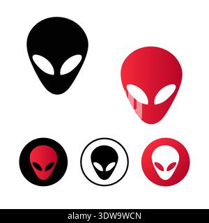 Abstract Alien Icon Illustration, can be used for business designs, presentation designs or any suitable designs. Stock Vector