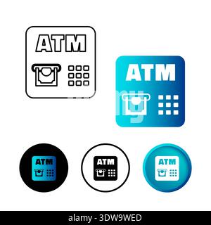 Abstract ATM Icon Illustration, can be used for business designs, presentation designs or any suitable designs. Stock Vector