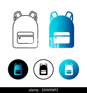 Abstract Backpack Icon Illustration, can be used for business designs, presentation designs or any suitable designs. Stock Vector