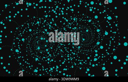 Abstract Random Blue Dots Black Background, can be used for business designs, presentation designs or any suitable designs. Stock Vector