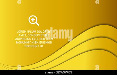 Abstract Yellow Curved Presentation Background, can be used for business designs, presentation designs or any suitable designs. Stock Vector