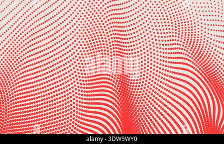 Abstract Red Wave Halftone Background, can be used for business designs, presentation designs or any suitable designs. Stock Vector