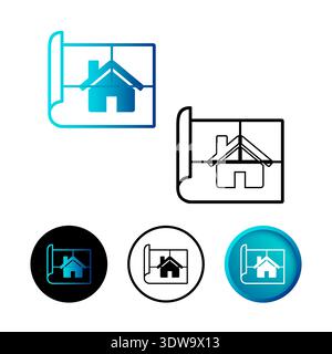 Abstract Architecture Plan Icon Illustration, can be used for business designs, presentation designs or any suitable designs. Stock Vector