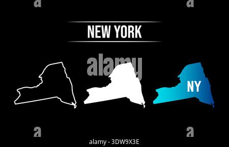 Abstract New York State Map Design, can be used for business designs, presentation designs or any suitable designs. Stock Vector