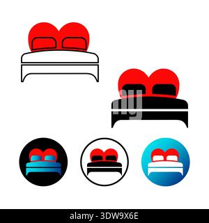 Abstract Bed Love Icon Illustration, can be used for business designs, presentation designs or any suitable designs. Stock Vector