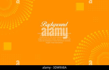 Abstract Orange Banner With Yellow Halftone and Geometric Shapes, can be used for business designs, presentation designs or any suitable designs. Stock Vector