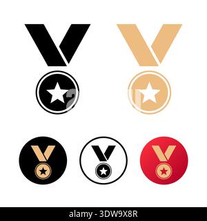 Abstract Bronze Medal Icon Illustration, can be used for business designs, presentation designs or any suitable designs. Stock Vector