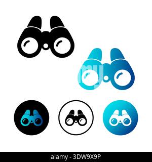 Abstract Binoculars Icon Illustration, can be used for business designs, presentation designs or any suitable designs. Stock Vector