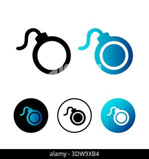 Abstract Bomb Icon Illustration, can be used for business designs, presentation designs or any suitable designs. Stock Vector