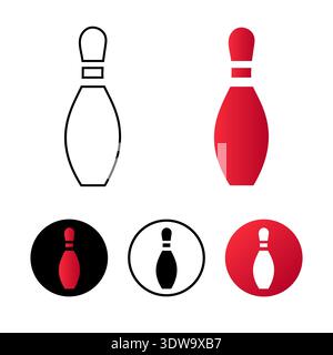 Abstract Bowling Pins Icon Illustration, can be used for business designs, presentation designs or any suitable designs. Stock Vector