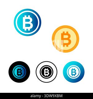 Abstract Bitcoin Icon Illustration, can be used for business designs, presentation designs or any suitable designs. Stock Vector