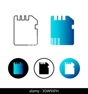 Abstract Card Memory Icon Illustration, can be used for business designs, presentation designs or any suitable designs. Stock Vector