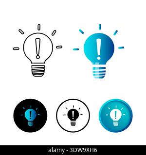 Abstract Bulb Exclamation Mark Icon Illustration , can be used for business designs, presentation designs or any suitable designs. Stock Vector