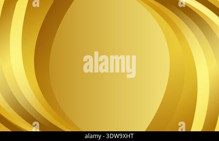 Beautiful Golden Cover Background With Curved Lines, can be used for business designs, presentation designs or any suitable designs. Stock Vector