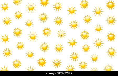 Abstract Sun Seamless Pattern Flat Design, can be used for business designs, presentation designs or any suitable designs. Stock Vector