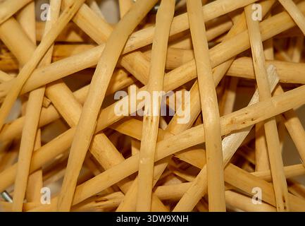 Intricately woven wood strips Stock Photo