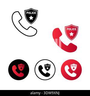 Abstract Call Police Icon Illustration, can be used for business designs, presentation designs or any suitable designs. Stock Vector