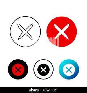 Abstract Cancel Icon Illustration, can be used for business designs, presentation designs or any suitable designs. Stock Vector