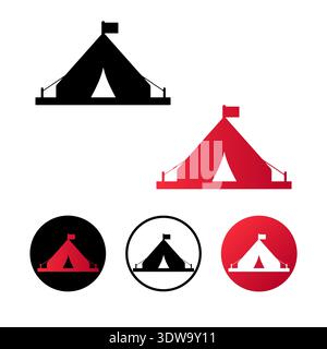 Abstract Camping Tent Icon Illustration, can be used for business designs, presentation designs or any suitable designs. Stock Vector