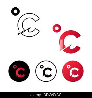 Abstract Celsius Icon Illustration, can be used for business designs, presentation designs or any suitable designs. Stock Vector